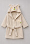 Hooded Embroidered Baby Bathrobe Set (Bathrobe + Towel + Slippers) - 3