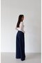 Women's Ri̇nse High Waist Wide Leg Jean Pants with Side Pleats and Loose Legs - 7
