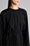 100% Cotton Crew Neck Tie-Waist Long Sleeve Tunic H3717Ax26Au - 4