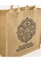 Women Beige Printed Jute Shopping Bag - 2