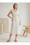 Women's Shirt Collar Sleeveless Buttoned Midi Dress - 2