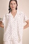 Relax Fit Shirt Collar Polka Dot Short Bat Sleeve Blouse H8753Ax26Au