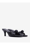 Black Knotted Strap Mules - 3