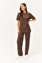 Women's Seasonal Short Sleeve Ribbed Pajama Set - 4