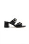 Ba04610 Women's Black Two Classic Buckle Daily 6 cm Heeled Slippers - 6