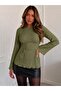 Women's Crew Neck Spanish Sleeve Waist-Fitted Blouse - 3