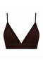 Seamless/No-Seam Underwire Covered Triangle Strap Knitted Bra - 2