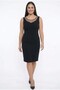 Women's Tulle Detailed Lined Plus Size Crepe Dress - 2