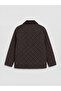 Brown Velvet Shirt Collar Women's Puffer Coat - 7