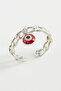 Evil Eye Chain Shaped Metal Ring - 2