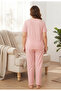 Women's Oversized Printed Long Sleeve 100% Cotton Crew Neck Pajama Set - 4