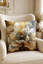 Elegant Gray and Gold Floral Abstract Pattern Throw Pillow Cover Set - Modern Living Room Decor, Set of 4 (Double Sided) - 4