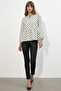Women's Collared Tie-Dye Polka Dot White Blouse - 3