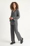 Women's Double-Breasted Knitwear High-Waist Anthracite Trousers Set - 6