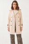 Women's Back Detailed Buckle Trench Coat Cream - 7