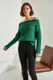 Women's Degaje Collar Green Sweater - 3