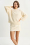 Women's Bearded Oversize Soft Bat Sleeve Knitwear Ecru Sweater - 6