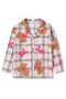 Girl's Cotton Suede Fabric Pink Plaid Teddy Bear Patterned Shirt Collar Buttoned Pajama Set - 4