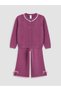Plum Bow Detailed Girls' Knitwear Set (W6)
