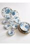 Blue Flower 24-Piece Breakfast Set.