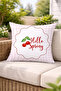 Hello Spring Cherry Pink Checkered Decorative Throw Pillow Cover Spring Decor 43X43 cm - 6
