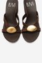 Caterina Brown Suede Genuine Leather Buckle Women's Wedge Heeled Slippers - 2