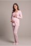 Women's Powder Lace Long Sleeve Maternity Pajama Set - 2