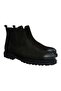 Black Color Laceless Genuine Leather Men's Boots
