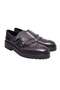 Antique Black Color Laceless Genuine Leather Men's Shoes