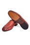 Orange Color Laceless Genuine Leather Men's Shoes - 3