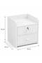 Bedside Table with Locker | 2 Drawer Wooden Nightstand with Storage | White Bedside Cabinet for Bedroom | 40 x 40 x 45 cm - 4