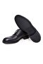 Black Color Lace-Up Genuine Leather Men's Shoes - 3