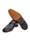 Black Color Laceless Genuine Leather Leather Sole Men's Shoes - 3
