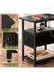 Yanara Narrow Side Table with LED Lights & Charging Station, 3-Tier End Table with Adjustable Fabric Drawer, Small Nightstand with Outlets for Bedroom & Living Room, Ideal for Small Spaces - 6