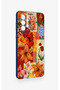 Samsung-A73 Compatible Orange Lily Patterned Silicone Case - 3