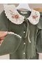 Girl's Baby Collar Knitwear Set Green - 4
