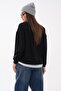 Women's Double-Layer Look Detailed Front Stone Embroidered Two-Thread Sweatshirt 265089 - - 6