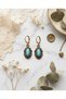 Vintage Bronze Turquoise Stone Dangle Earrings for Women - Authentic Special Design Jewelry - 6