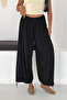 Women's Elastic Waist, Drawstring Cuffs, Loose Shalwar Trousers - 2