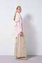 Women's Pink Oversize Poplin Shirt with Scarf 31087 - 3