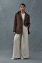 Brown Pocket Detailed Blazer Suede Jacket - 4