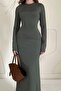 Khaki Basic Midi Dress - 2