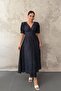 Navy Blue Polka Dot Gipeli Dress