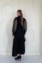 Black Sleeve Organza Garnished Dress - 4