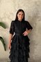 Black Layered Patterned Dress - 2