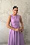 Lilac Halter Neck Flared Dress - 3