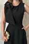 Black Shoulder Bow Dress - 3