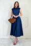 Blue tencel snap-detailed belted dress