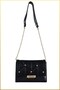 Dimy Women's Stone Lock Chain Strap Shoulder Bag - Black - 5