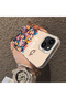 iPhone 15 Compatible Silicone Edge Hard Back Case Couple Phone Case with Floral Pattern - 4